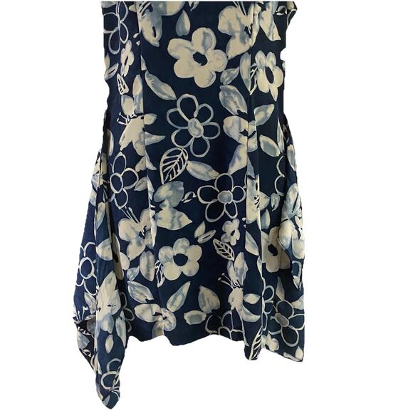 Vintage 90s Y2K Rampage R-Wear Size 7 Dress Blue Faux Wrap Hawaiian Tropical - Picture 7 of 9
